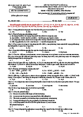 Đề thi thử THPT Quốc gia cho học sinh Lớp 12 THPT, BT THPT môn Hóa học - Mã đề 001 - Năm học 2016-2017 - Sở GD & ĐT Ninh Bình (Có đáp án)
